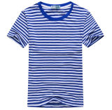 Popular Custom Made Fashion Cotton Striped Round Neck Man's Shirt