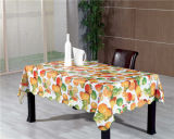New Design PVC Printed Tablecloth with Fabric Backing LFGB Factory Wholesale