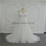 Ivory Tulle New Design Lace Sleeveless Wedding Dress