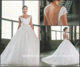 Cap Sleeves Bridal Ball Gowns Beading Satin Corset Tulle Wedding Dress G17285