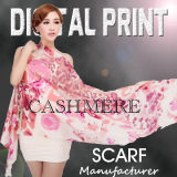 Digital Print Cashmere Scarf with France Style (m073)
