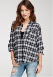 100% Cotton Tartan Plaid Print Shirt Woman Shirt