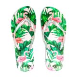 PE Girls Slipper with Tropical Plant Photo Printing