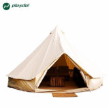 Bell Tent Cotton Canvas Single Layer Waterproof Bell Tent with Awning