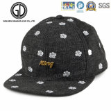 2016 Modern Black Hip-Hop Snapback Cap with Golden Metal Logo