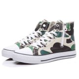 High Top Wholesale Cheap Breathable Camouflage Men's Canvas Rubber Shoes