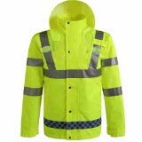 Safety Uniform Factory Reflective Stripes Workwear Hooded Winter Jacket