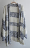 Cotton Acrylic Ladies Sweater Striped Cardigan