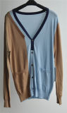 Men Patterned Knitted Cardigan with Button and Pocket