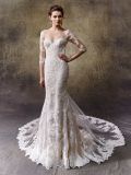 Long Sleeve Lace Mermaid Wedding Dress Brial Gown