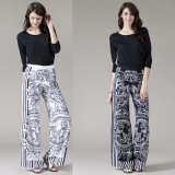 Women's Mandala Print Wide Legged Palazzo Pants Trousers