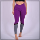 OEM Factory Mesh Leggings Yoga Wear Women Purple Yoga Clothes