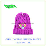 Fashion Children Pink Embroidery Winter Knit Hat