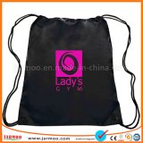 Black Promotional Custom Cotton Drawstring Bags