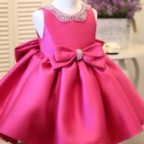 Fluffy Satin Bow Girl Dress for Wedding