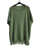 Women Pure Color Pullover Loose Knitted Sweater with Tassel