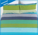 Green Blue Stripe Polyester Microifber Duvet Cover Set