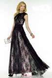 Black Lace Ladies Party Evening Dress