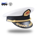 High Quality Customized Navy Senior Colonel Headwear with Gold Embroidery