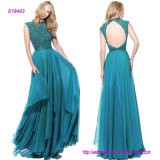 Popular Design Cap Sleeve Beaded Bodice with a Layered Chiffon Skirt Evening Dress