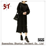 Customed Simple Fashion Ladies Pullover Hoodie Dress with Logo