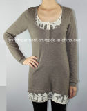 Knitted Round Neck Long Sleeve Fashion Clothing (L15-092)