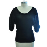 Pure Color Round Neck Pullover Knitted Sweater