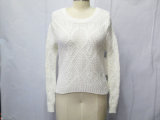 Elegant Pure Color Knitted Sweater for Women