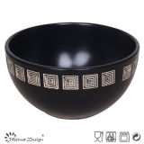 Square Design Black Ceramic Bowl