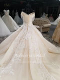 Aolanes Ball Gown Illusion Cap Sleeve Wedding Dress 111131
