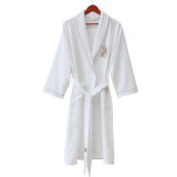 Customized Luxury Hotel Quality White Bathrobe with Embroidery Logo