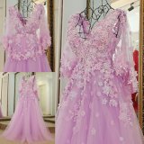 3D Flowers Bridal Ball Gowns Cap Sleeves Party Prom Evening Dresses Z3007