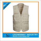 Mens Sleeveless Pockets Outdoors Fishing Vest Top