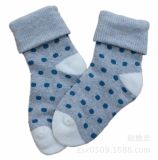 Children Cotton Terry Socks with Turn-Over Welt (KA402)