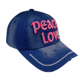 New Washed Baseball Cap with Rhinestone Logo