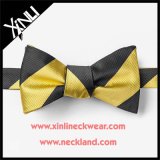 Wholesale Men 100% Silk Woven Black and Gold Bow Tie