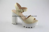Fashion High Heels Lady Leather Sandal with Platform