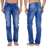 Wholesale Men's Straight Casual Pants Blue Denim Jean Pants