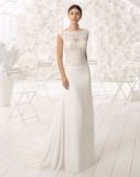 Open Back Lace and Chiffon Mermaid Bridal Wedding Dress