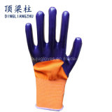 13 Gauge Polyester Safety Work Glove with Nitrile 3/4 Coated