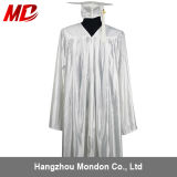 High School Graduation Cap and Gown Shiny White