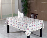Hot Sale Square Shape PVC Printed Pattern Tablecloth with Backside