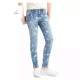 2017 Latest Straight Skinny Girls' Elastic Denim Jeans with Butterfly P Rint by Fly Jeans