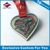 Heart Shape Nickle Plated Race Medal