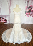 Champage Sexy Mermaid Sleeveless Lace Wedding Dress