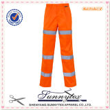 2017 Low Price Hi Vis Orange Work Pants with Reflective Stripe