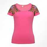 Fashion Sexy Cotton/Polyester Printed T-Shirt for Women (W052)