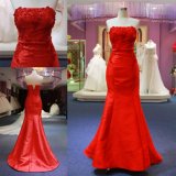 Custom Made High-End Beading Red Taffeta Long Mermaid Evening Dress