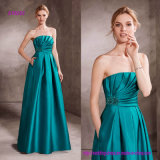Draped Bodice Flare Evening Dress with Gemstone Embroidery Decorates The Side of The Waist