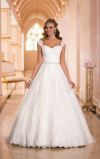 Sweetheart Bridal Gowns Cap Sleeves Appliqued Wedding Dress A23